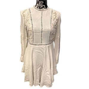 Whit long sleep short dress